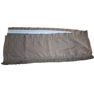 Brown Damask Curtain Valance With Fringe Floral Long Cottage Elegant 89x16